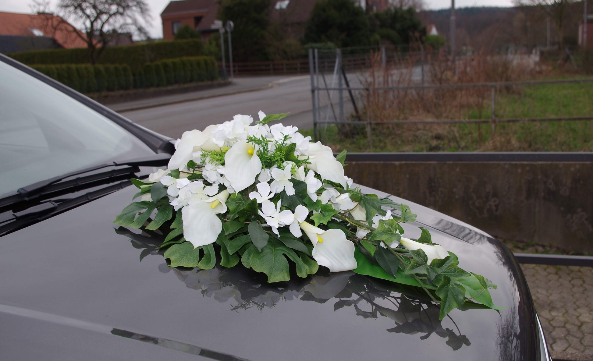 Autoschmuck Callas und Hortensien