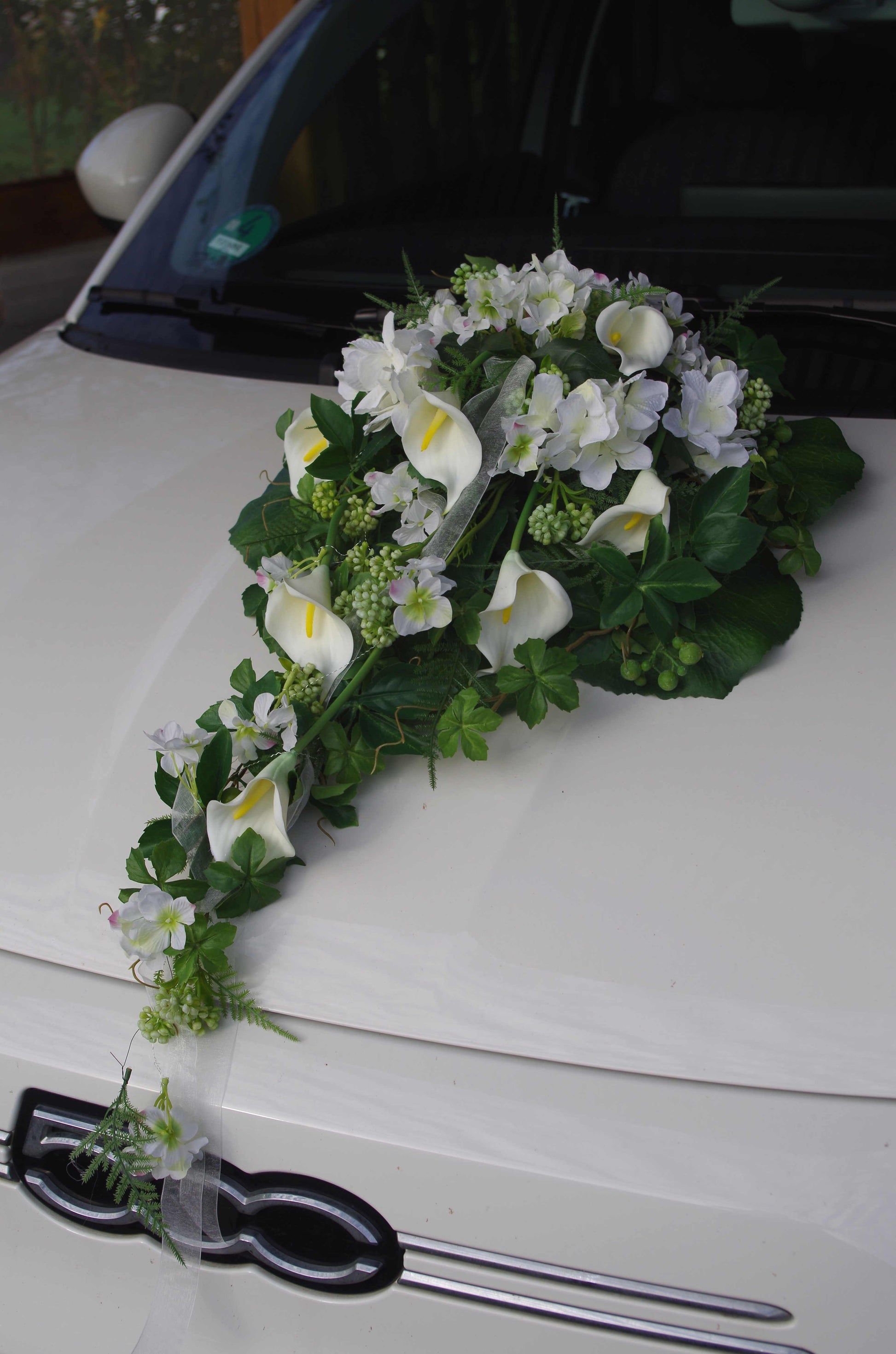 Autoschmuck Callas und Hortensien