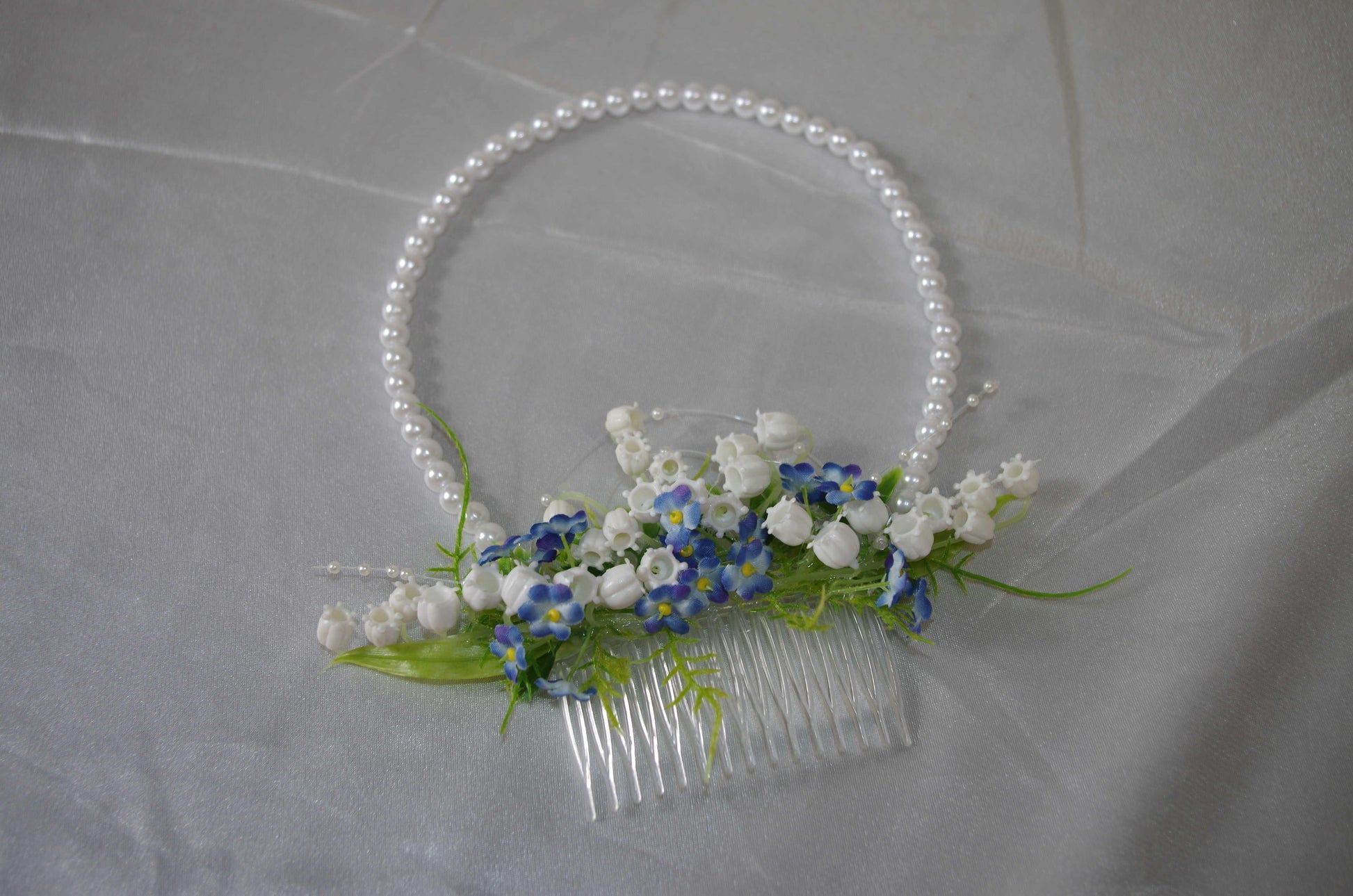 4009 Haarschmuck Maiglöckchen mit Perlen