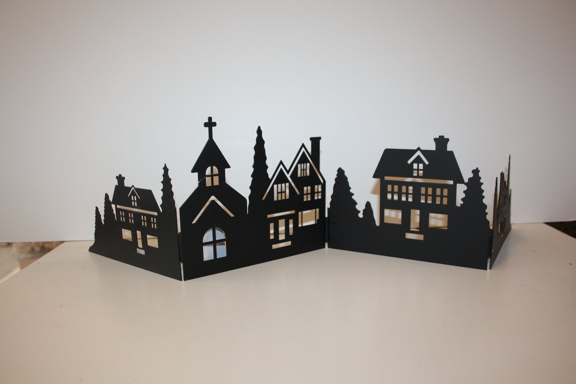 8044 Metalldeko schwarz Häuserzaun