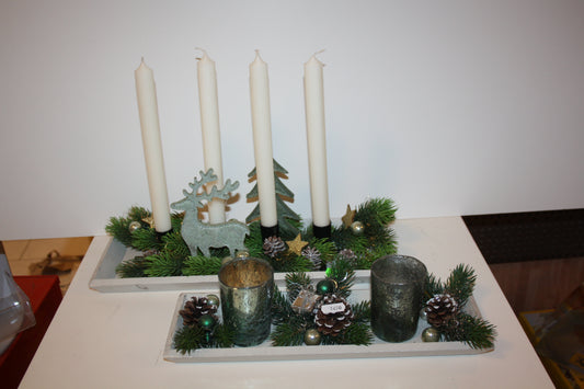 8067 Tabletts mit Kerzenhalter in türkis Sonderfarbe