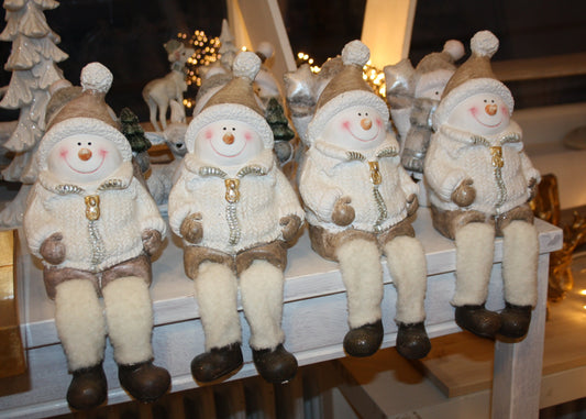 8053 Schneemann cremegold Kantenhocker