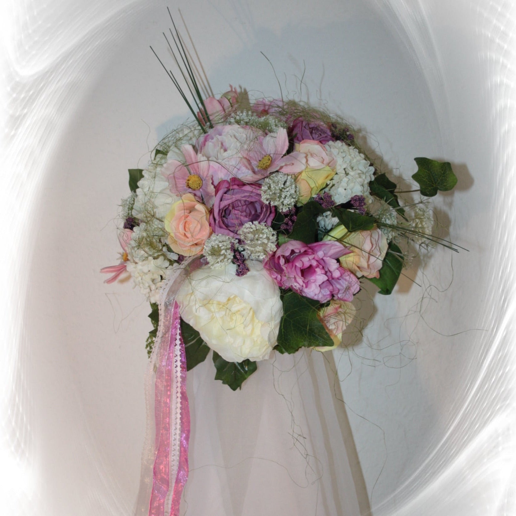 1002 Brautstrauß Pfingstrosen Sommer rosa