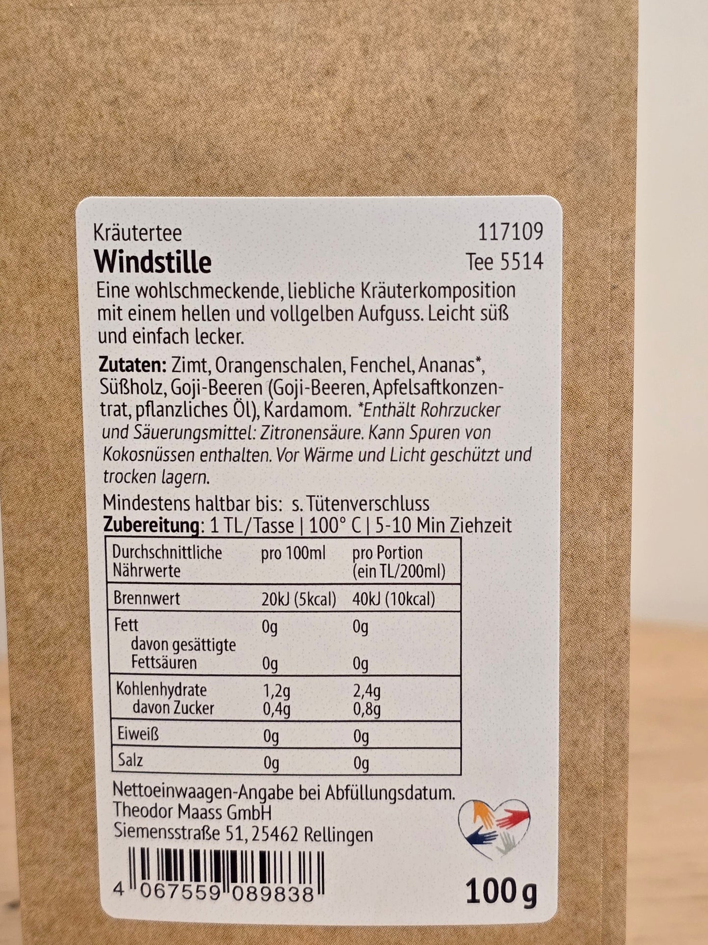 Schietwetter Tee Kräuter Tee mit zimt und Fenchel 100gr