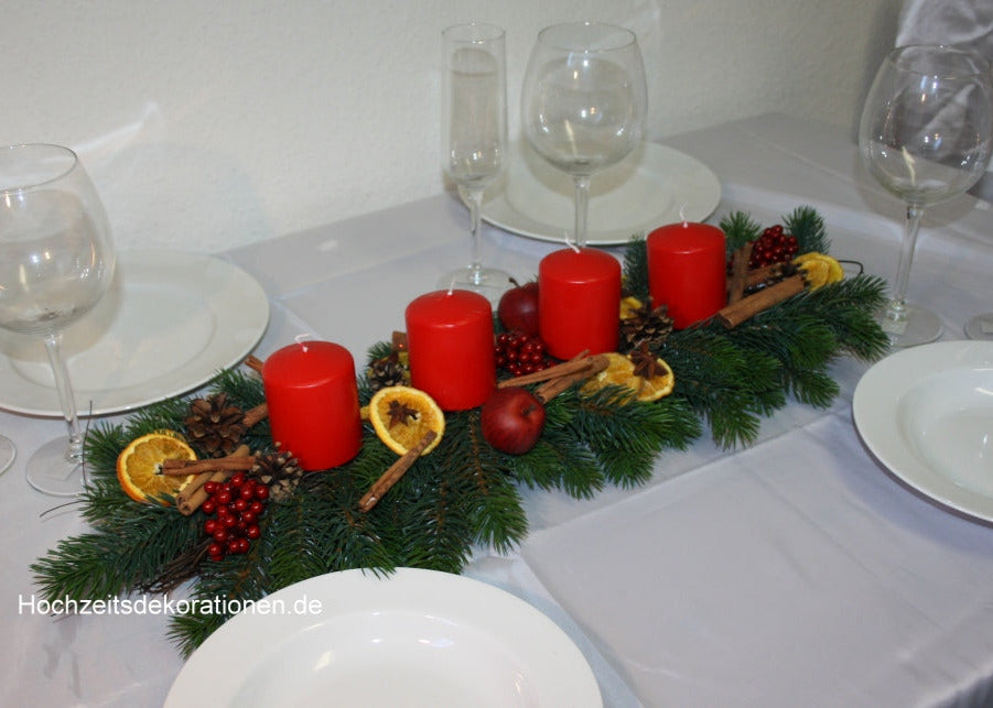 8040 Adventgesteck lang klassik Kunsttanne