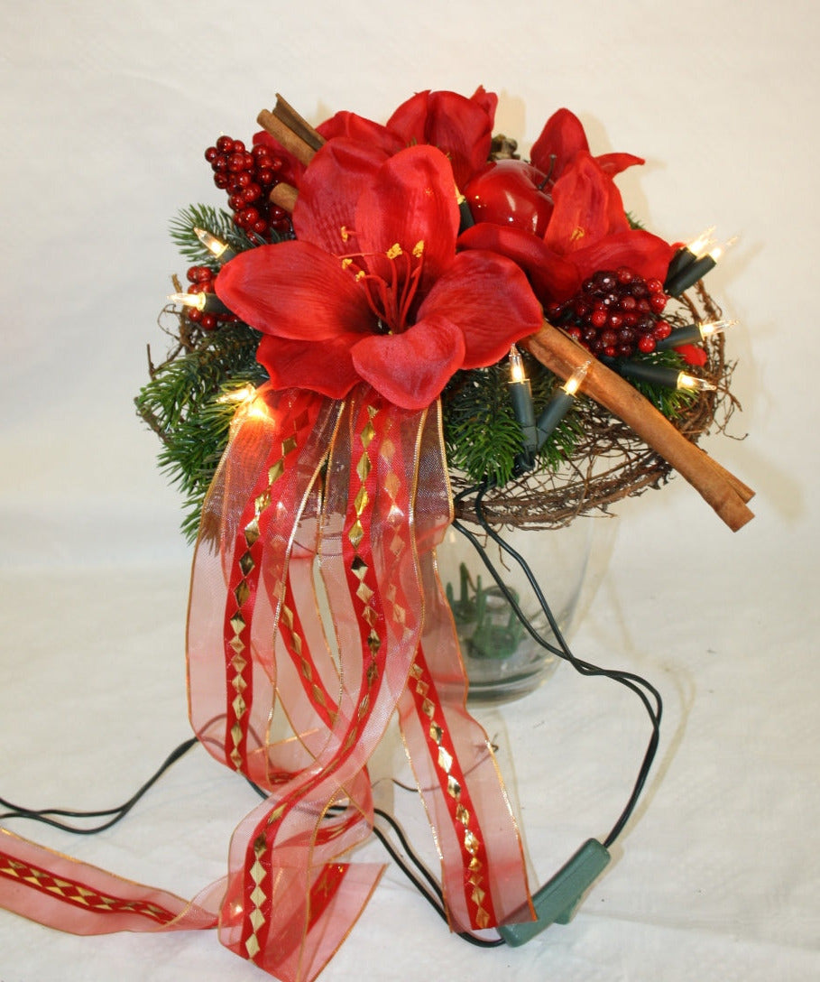 Leuchtstrauss Amaryllis rot