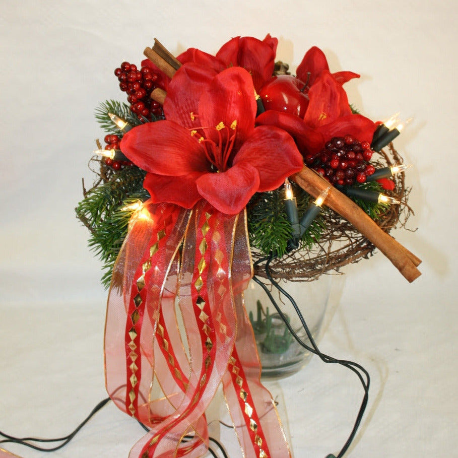 Leuchtstrauss Amaryllis rot