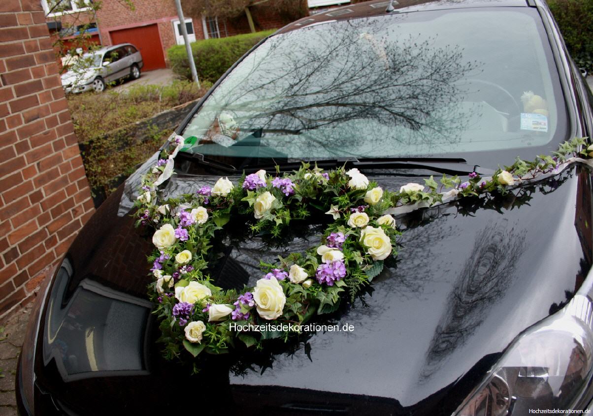 Autoherz wuschig verschiedene Blüten