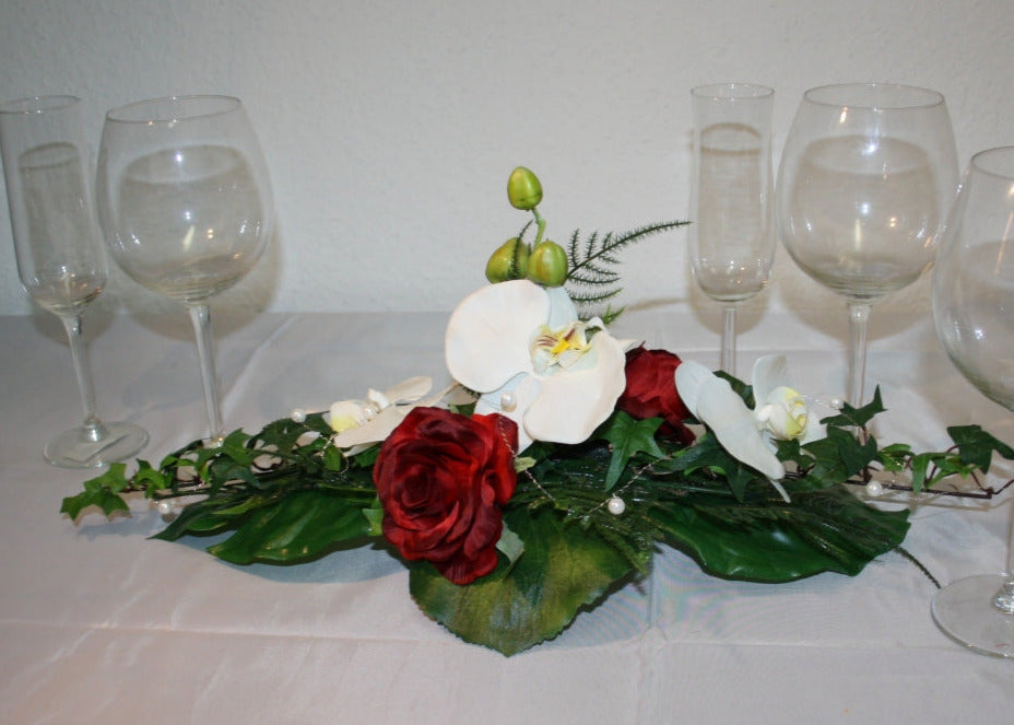 3032 Tischgesteck Orchideen klassik