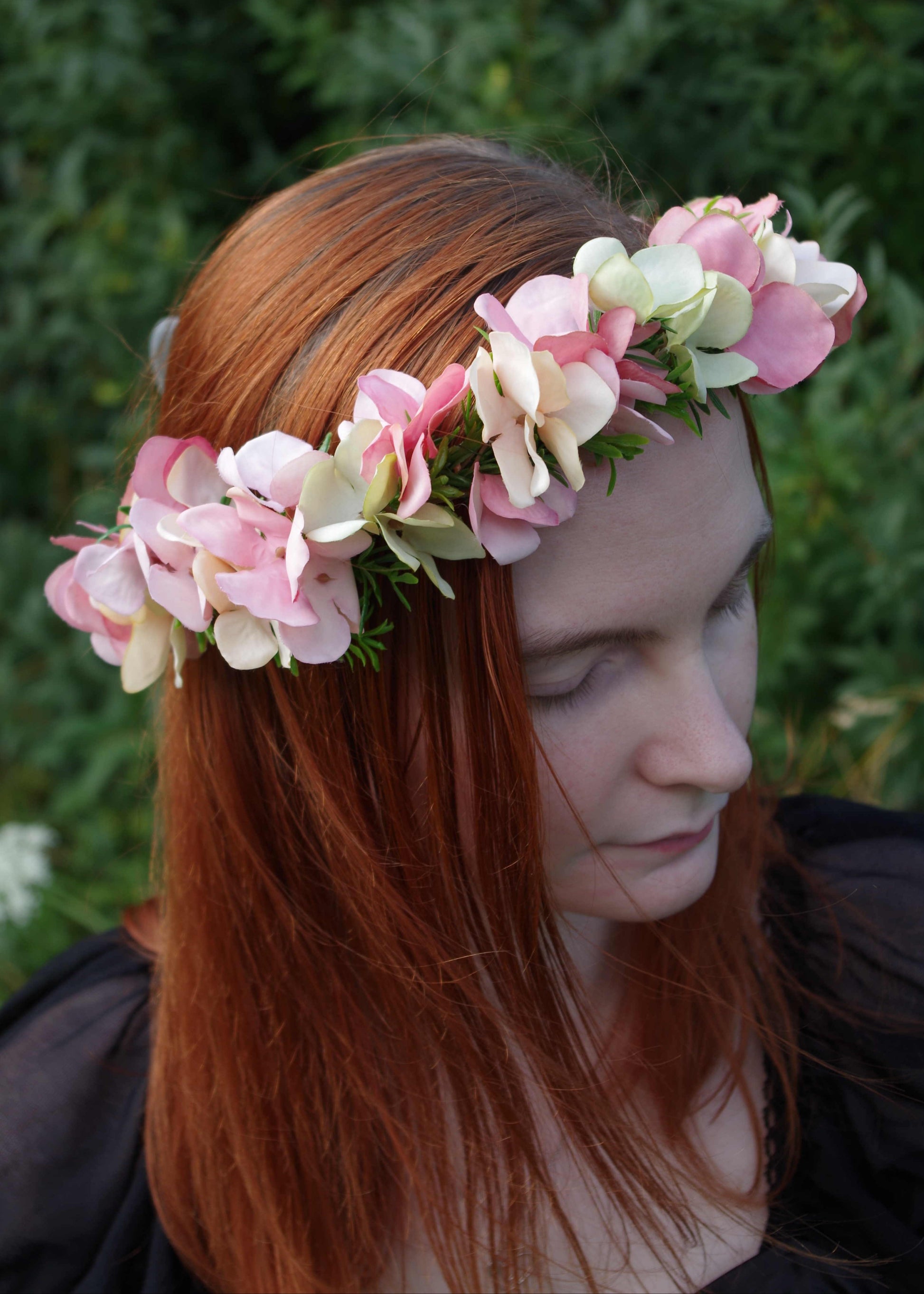 4019 Haarkranz Hortensienblüten