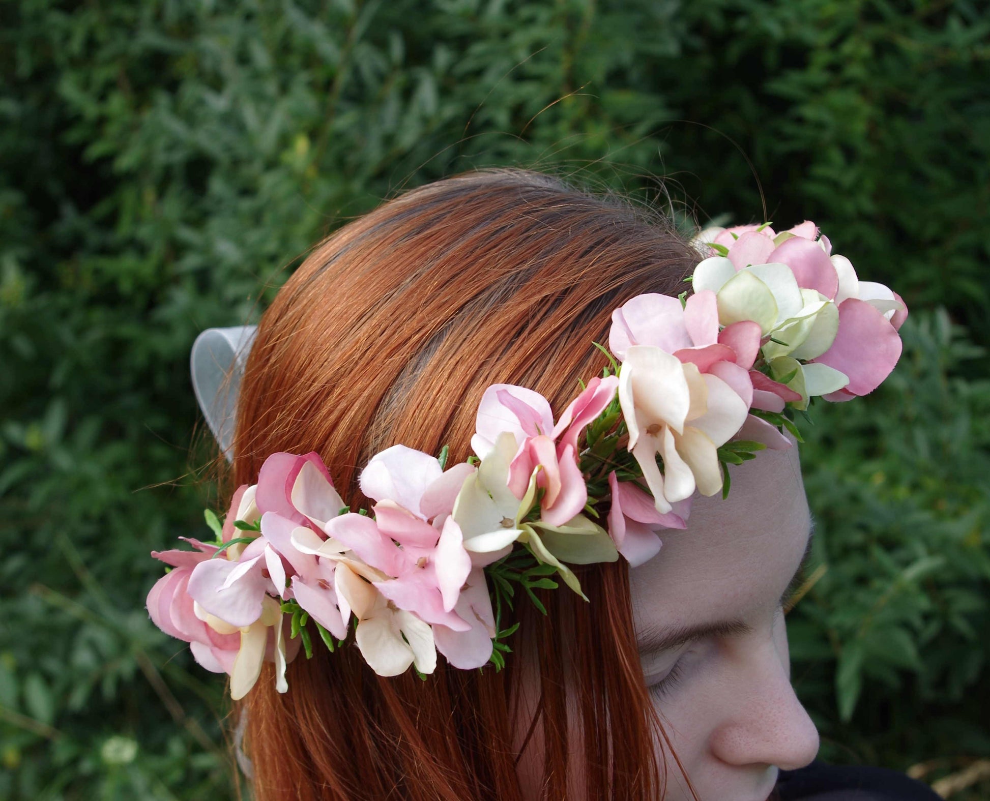 4019 Haarkranz Hortensienblüten