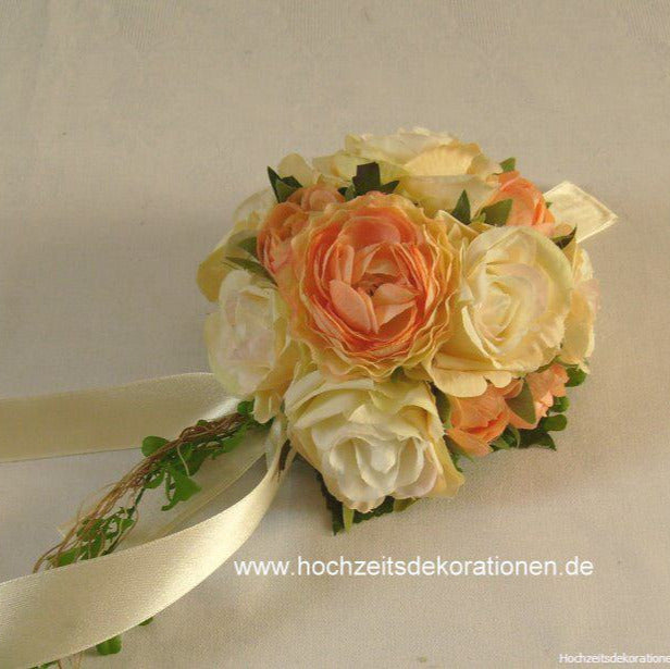 1095 Handgelenkstrauss Kugel Apricot