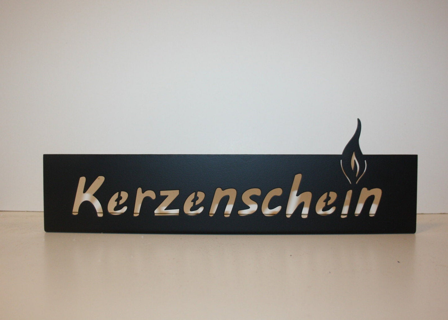 8043 Metalldeko schwarz Kerzenschein