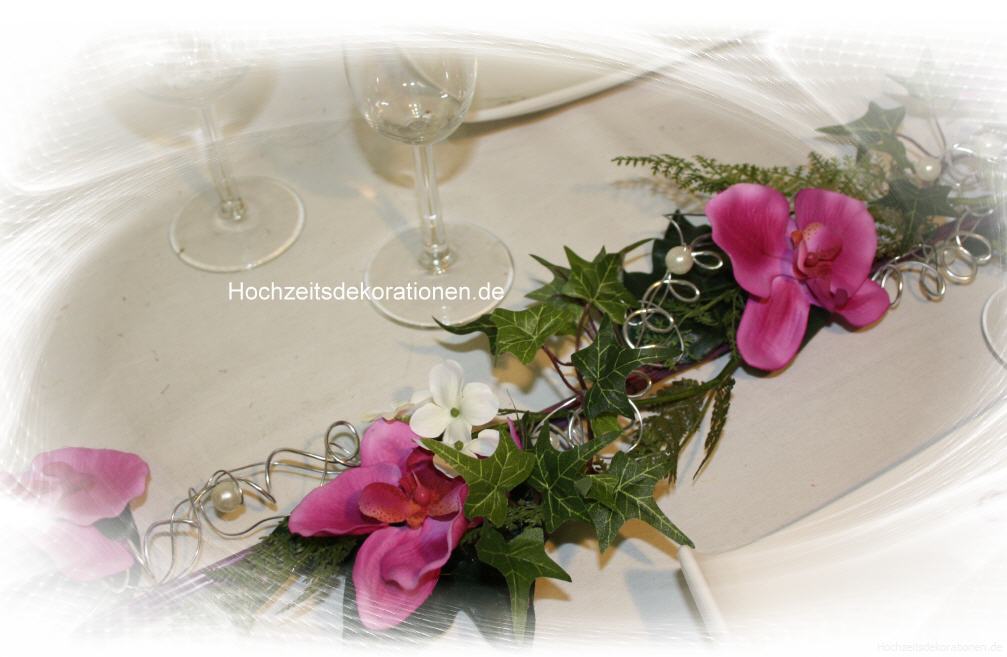 Aufleger Orchideen mit Silberdraht