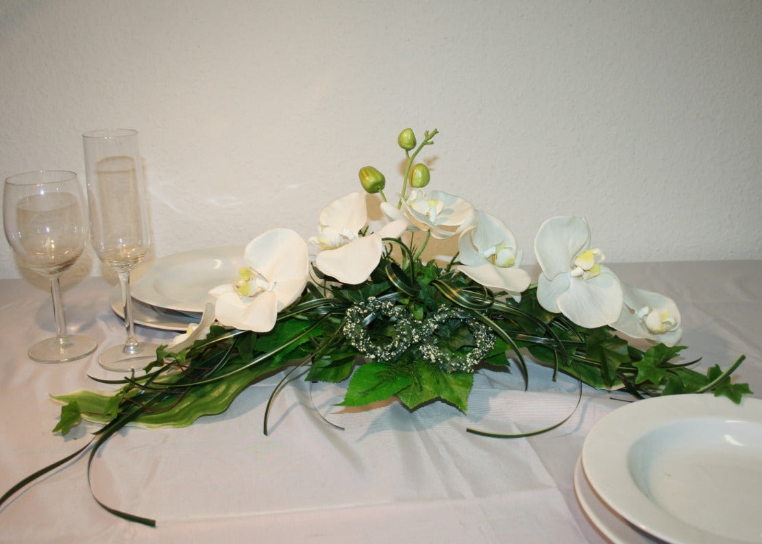 3033 Gesteck Orchideen und Gräser