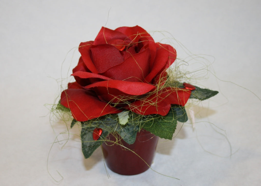 3059 kleiner roter Topf mit roter Rose Muttertag