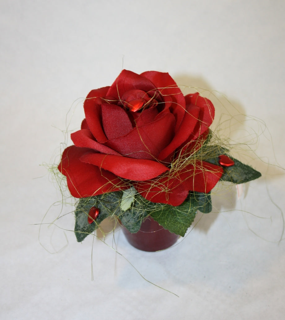 3059 kleiner roter Topf mit roter Rose Muttertag