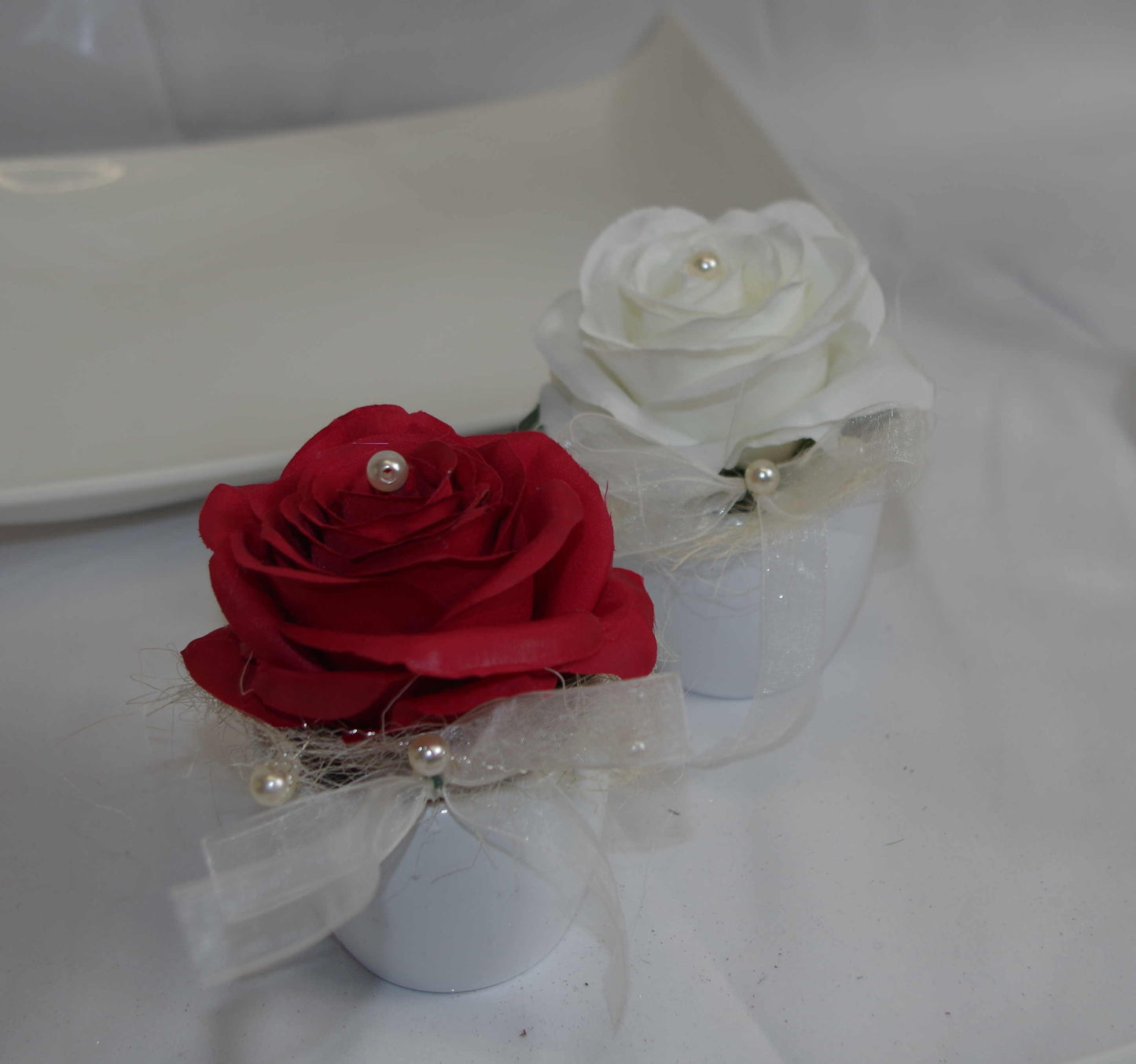 #3060 Topf mit Rose und Sisal