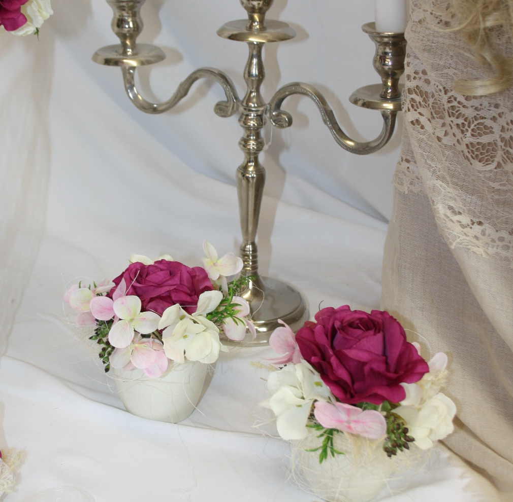 3061 Topf mit Rose und Hortensien