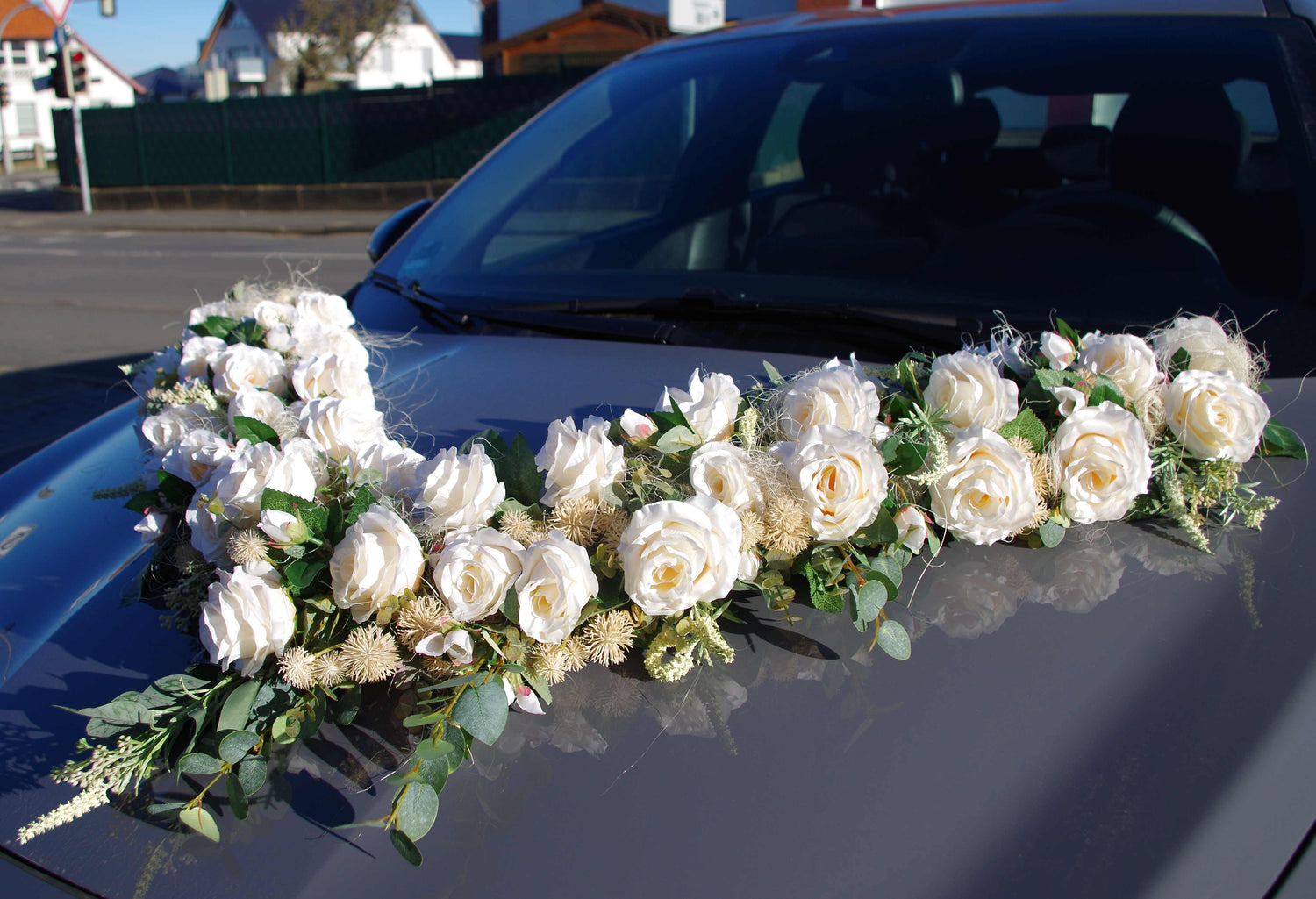 01 Autogirlanden- schöne, lange Spielereien mit Blumen für dein Auto