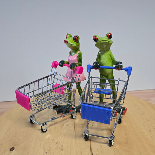 Frosch mit Einkaufswagen Shoppingqueen