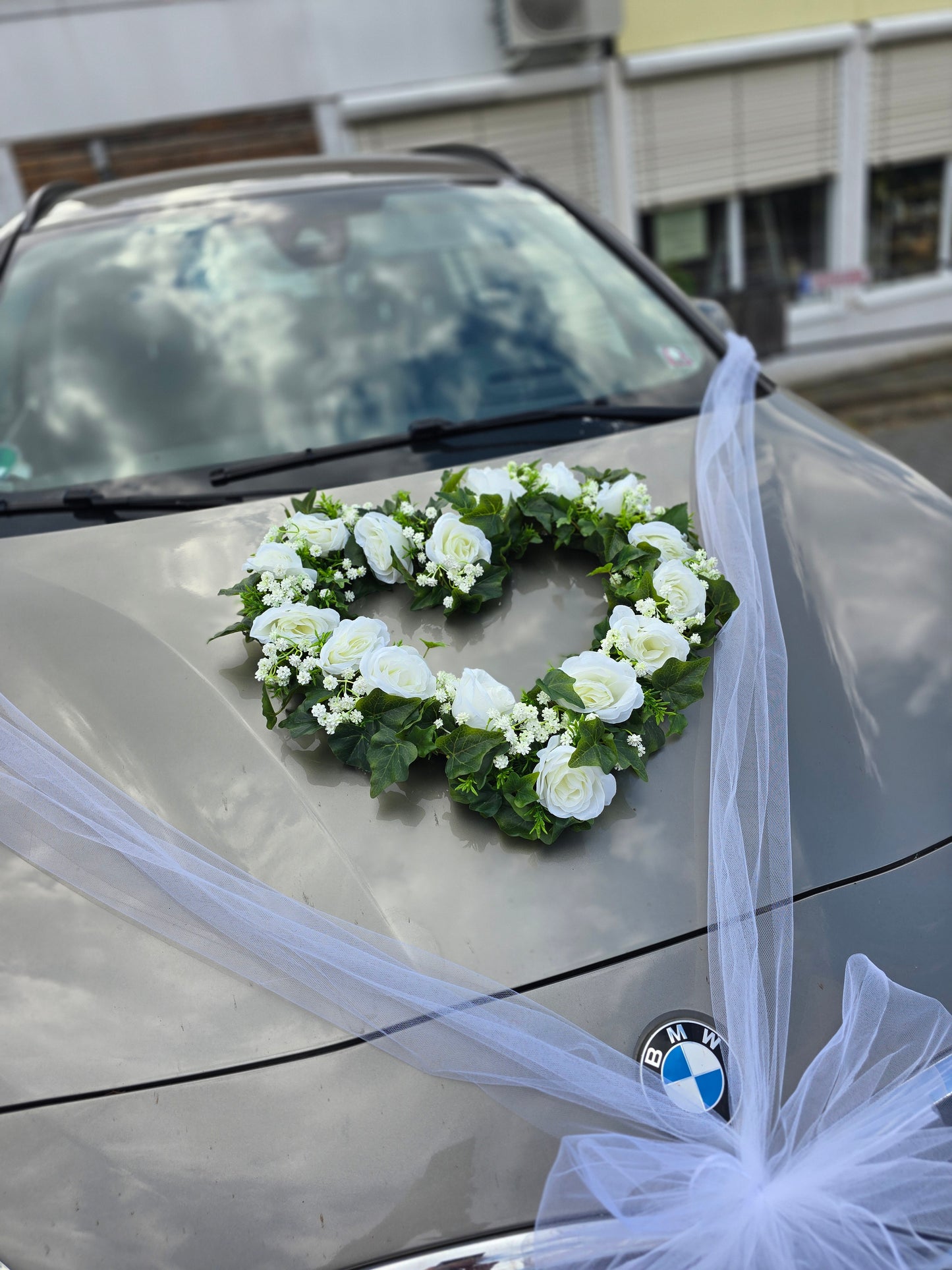 9032 Autoschleifen Deko  mit Tüll ideal für Kombination mit Autoschmuck