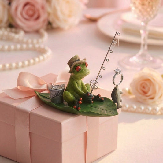 frecher Angler Frosch auf Blatt