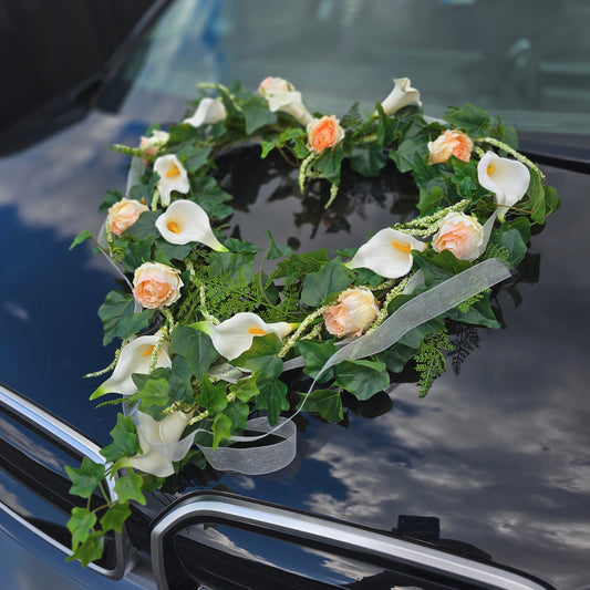 Autoherz Callas und Rosen Pastell