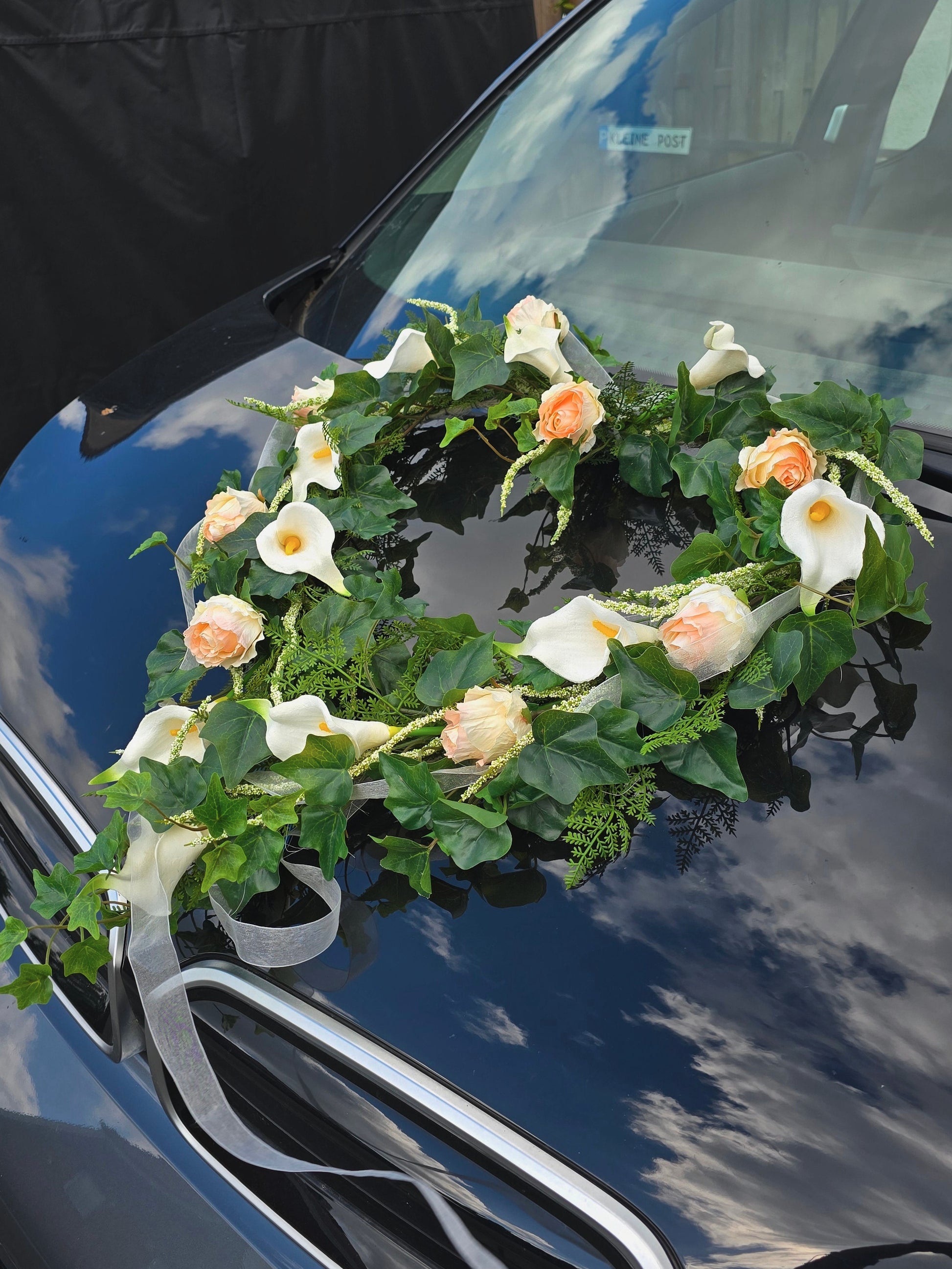 Autoherz Callas und Rosen Pastell