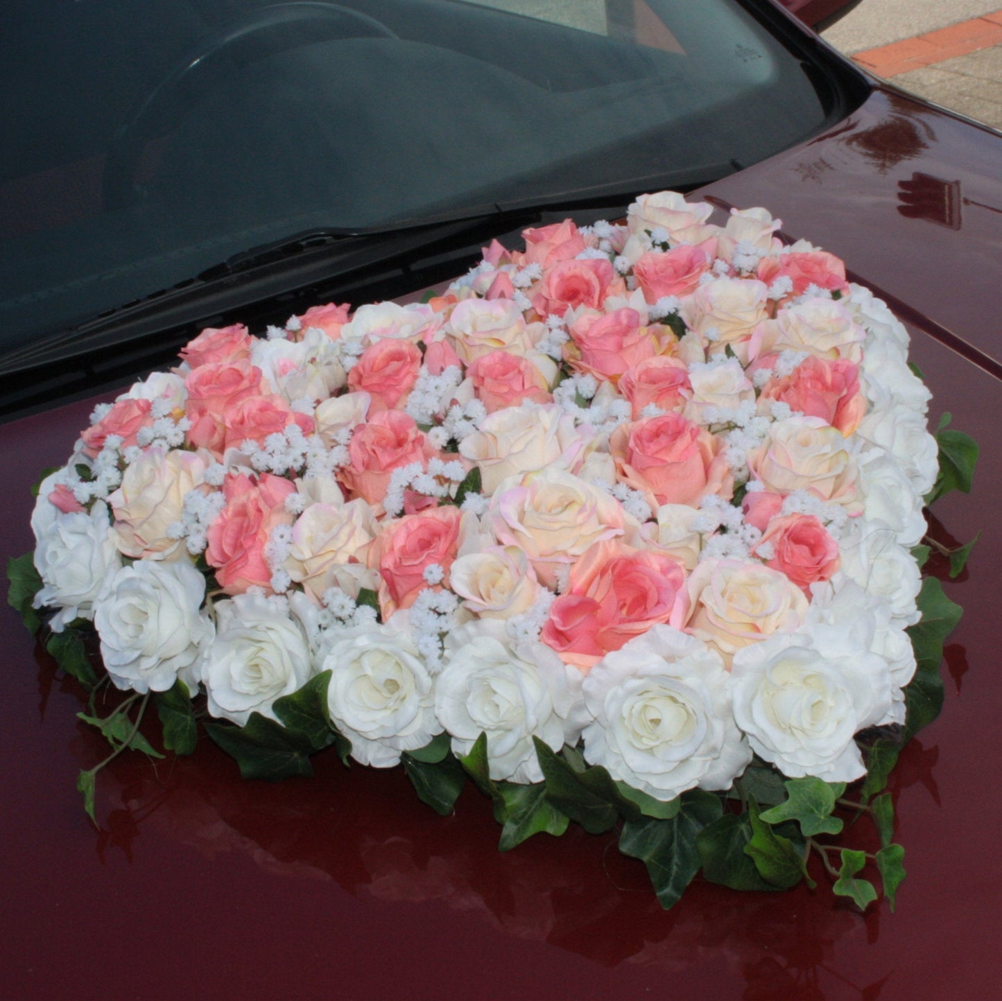 Autoherz geschlossen Blumenmix bunt