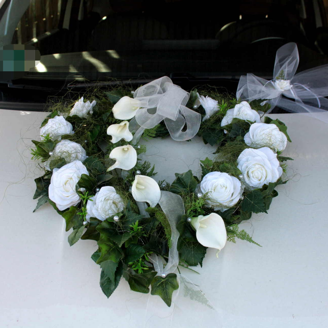 Autoherz offen Rosen und Callas moderne Linie