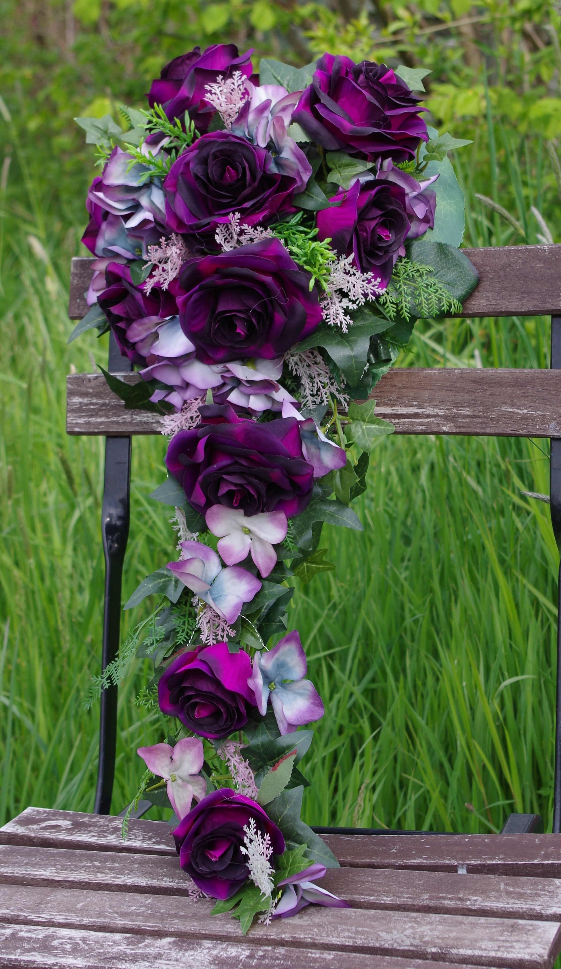 Brautstrauss violett/lila Ton in Ton