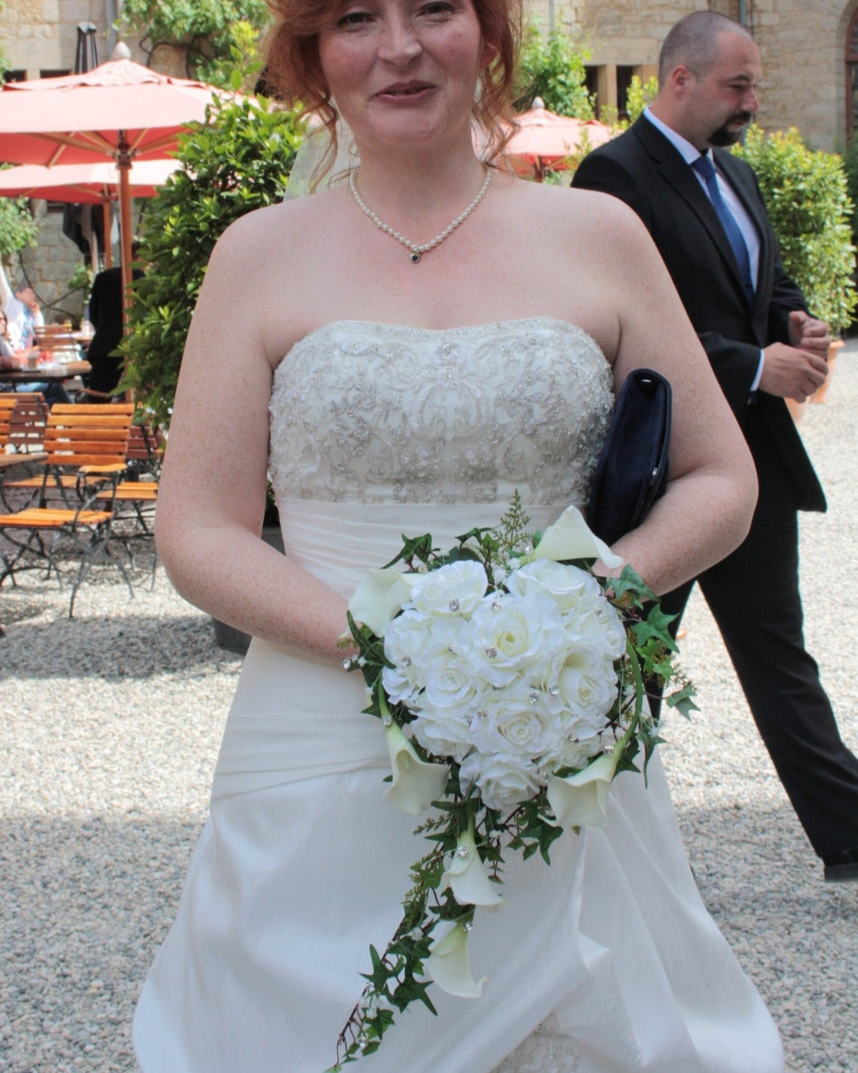 1029 Herzstrauss Callas cremeweiss