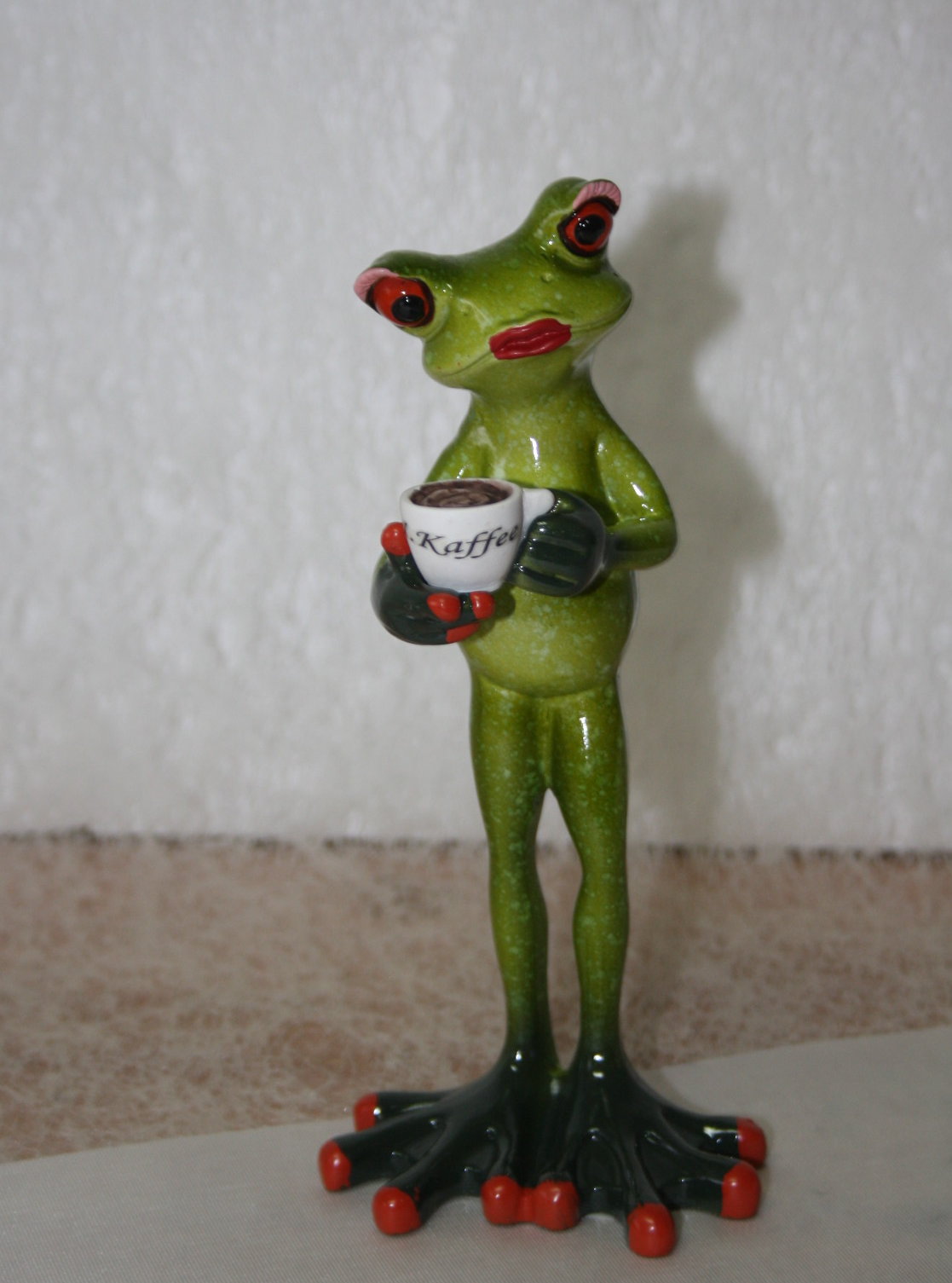 frecher Frosch 1.Kaffee 2 süße Frösche mit Kaffeetasse