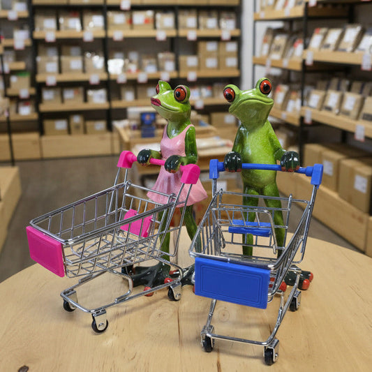 Frosch mit Einkaufswagen Shoppingqueen