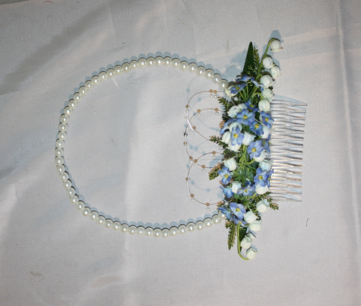 #4009 Haarschmuck Maiglöckchen mit Perlen