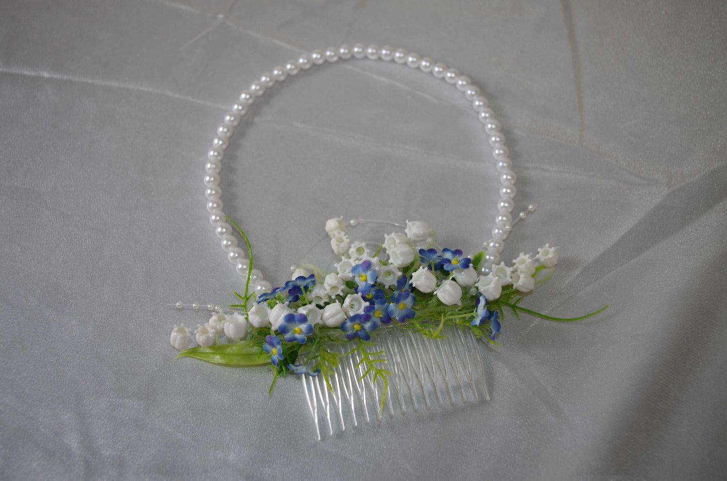 #4009 Haarschmuck Maiglöckchen mit Perlen