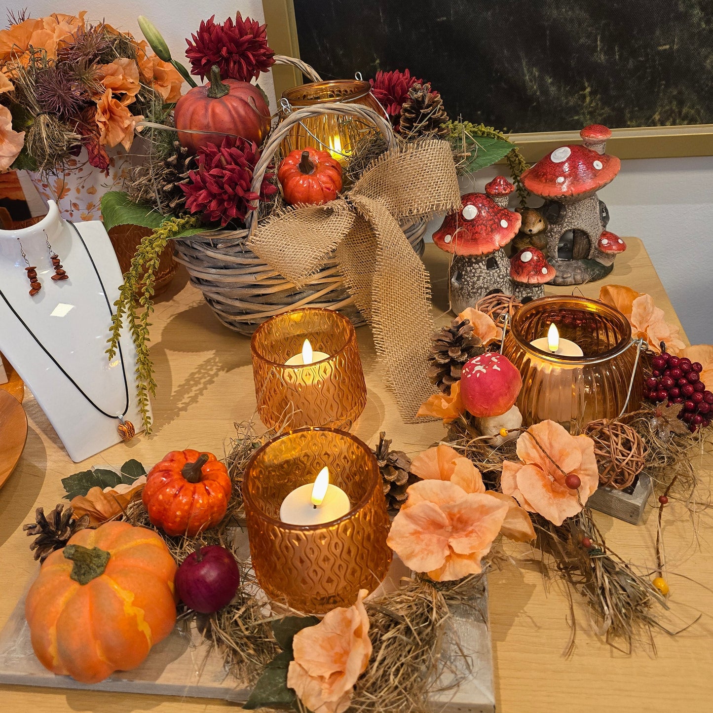 Herbst orange mit Heu