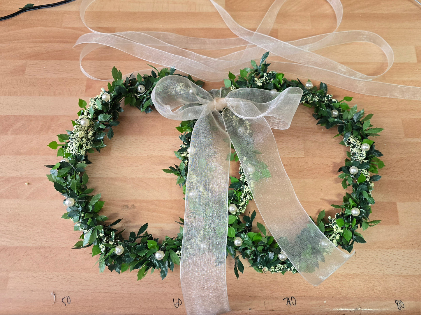 dekorierte Ringe 30 cm breit mit Perlen