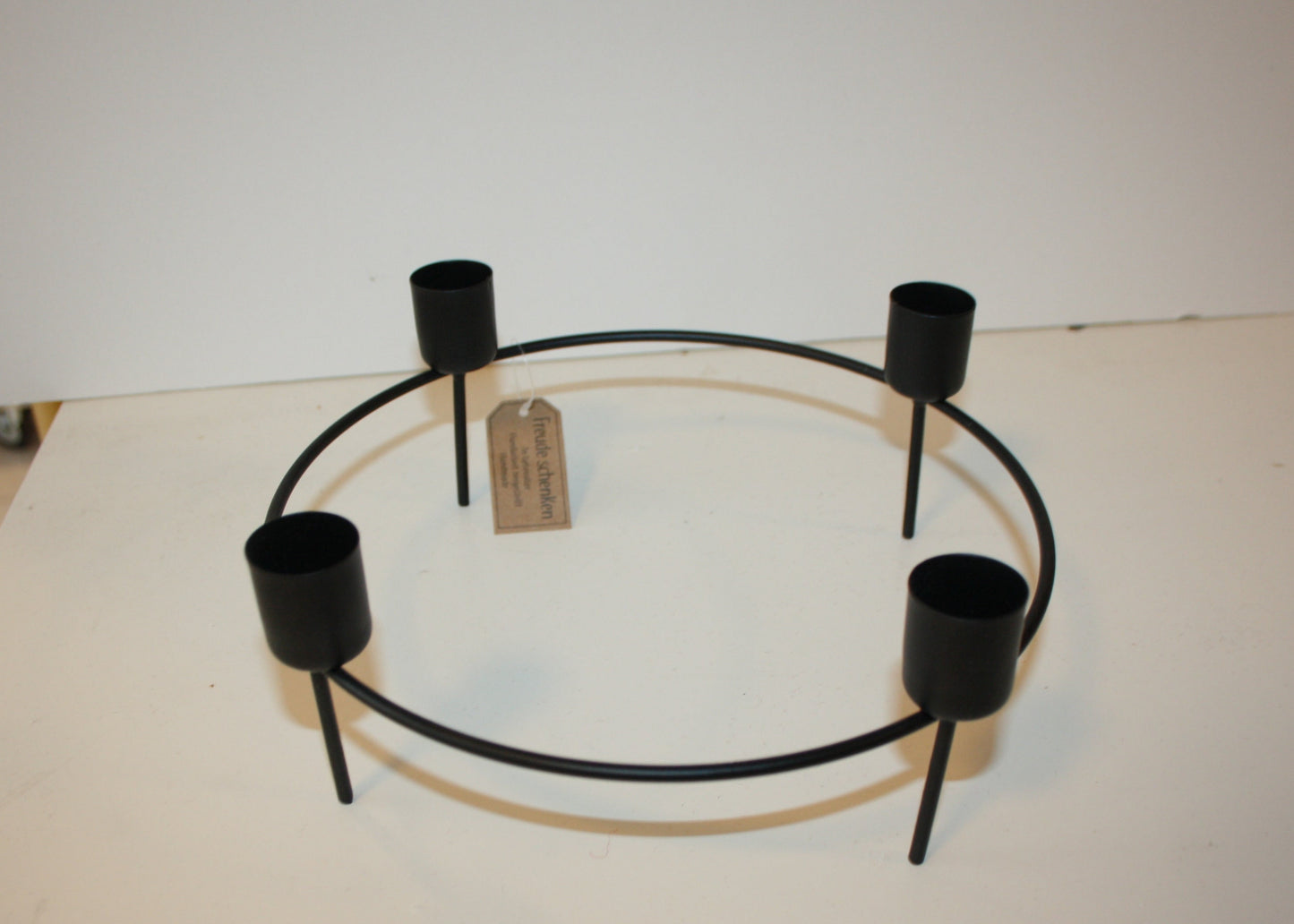8045 Metalldeko schwarz Kerzenring 20cm