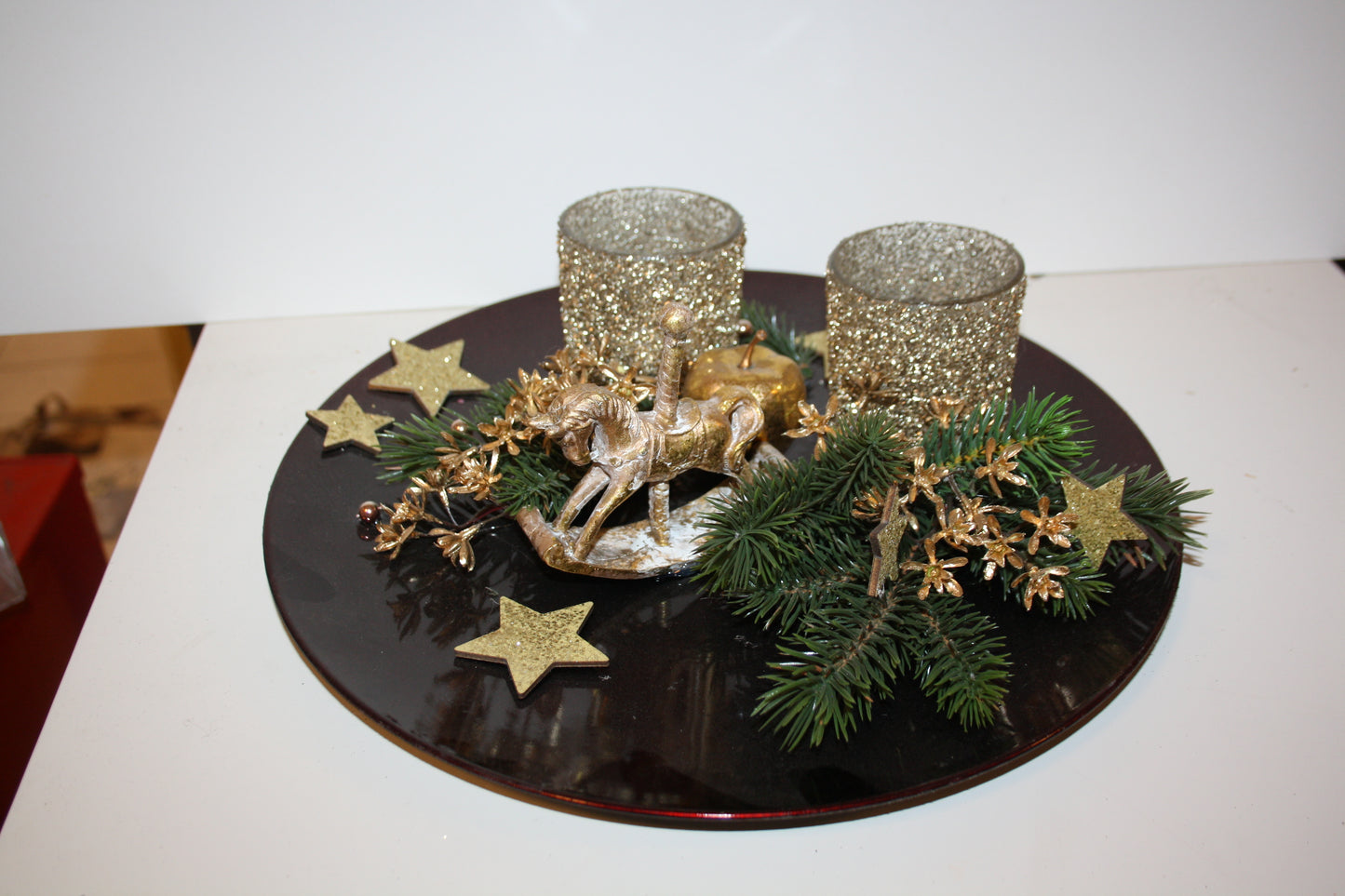 8061 Teller Advent mit Windlichtern Sonderpreis