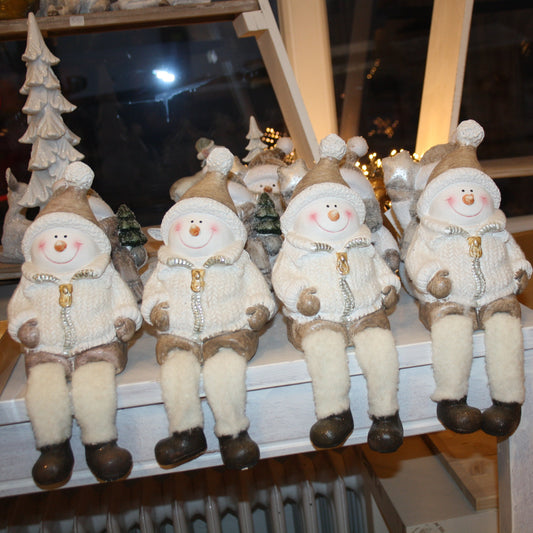 8053 Schneemann cremegold Kantenhocker