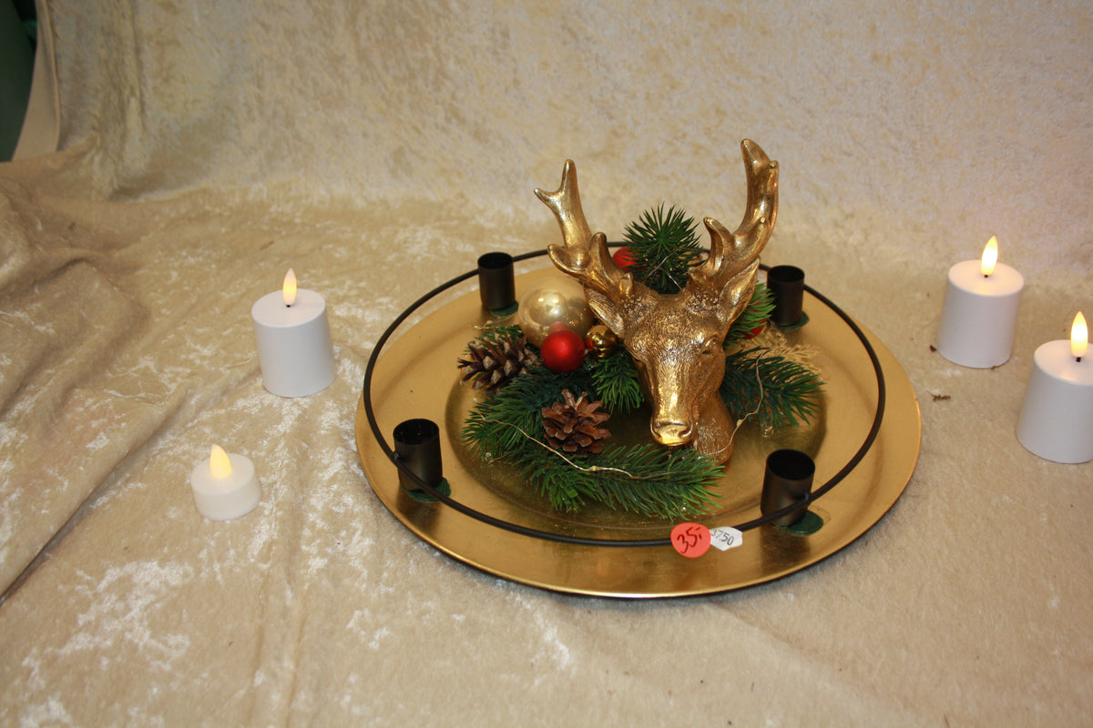 8060 Plate Advent Golden Deer Special Price