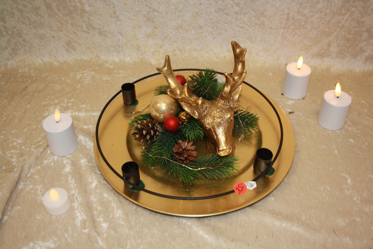 8060 Plate Advent Golden Deer Special Price