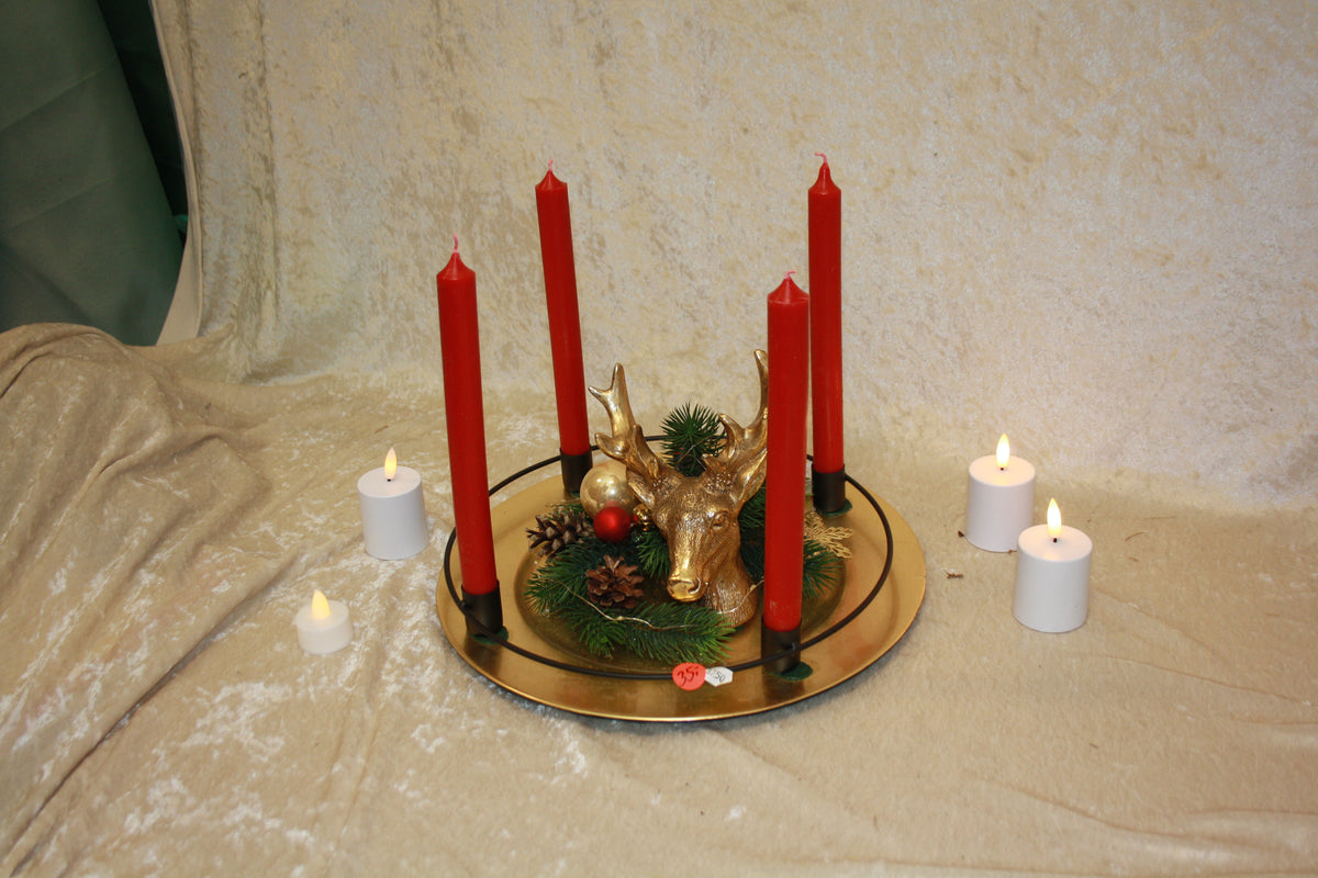 8060 Plate Advent Golden Deer Special Price