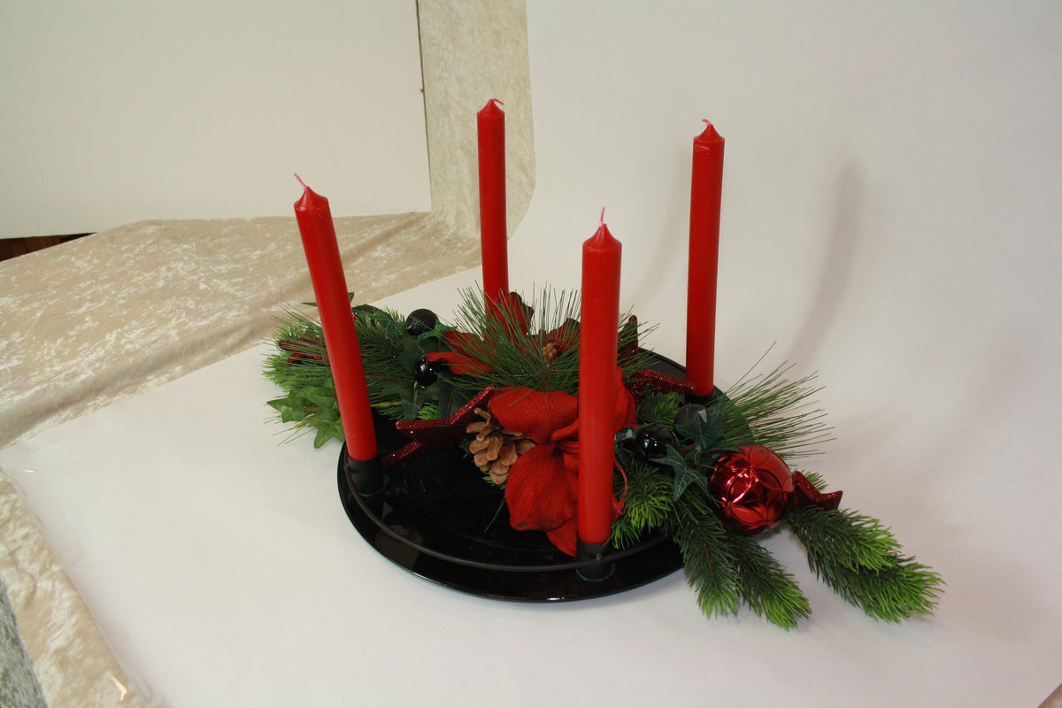 80474 Adventteller in schwarz bordeaux -rot sehr elegant haltbar