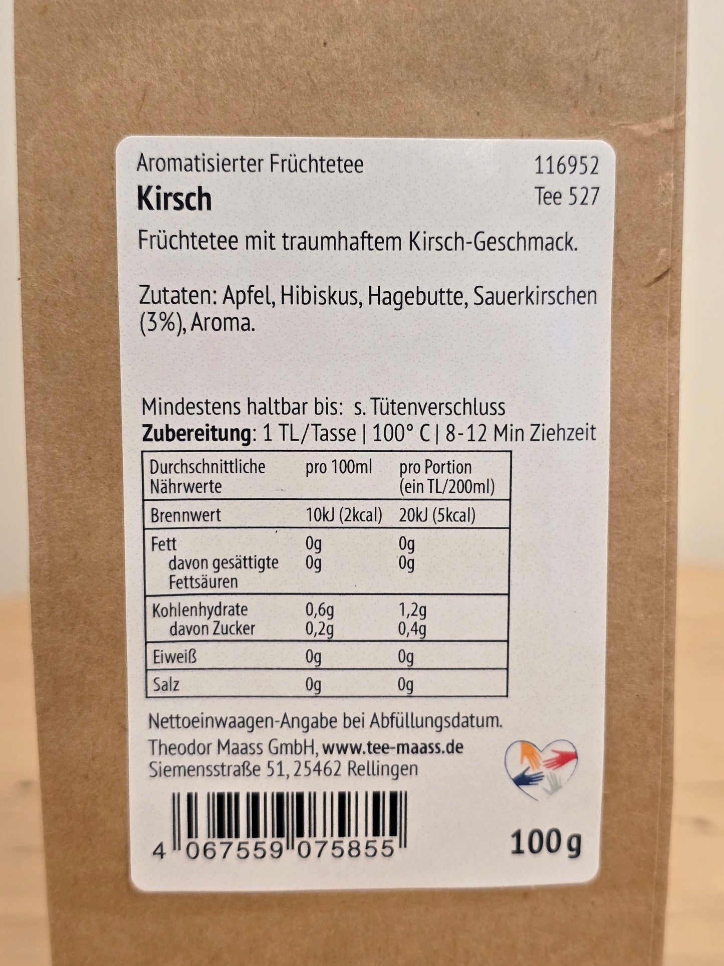 Kirschtee -aromatischer Früchtetee 100gr Sommertee