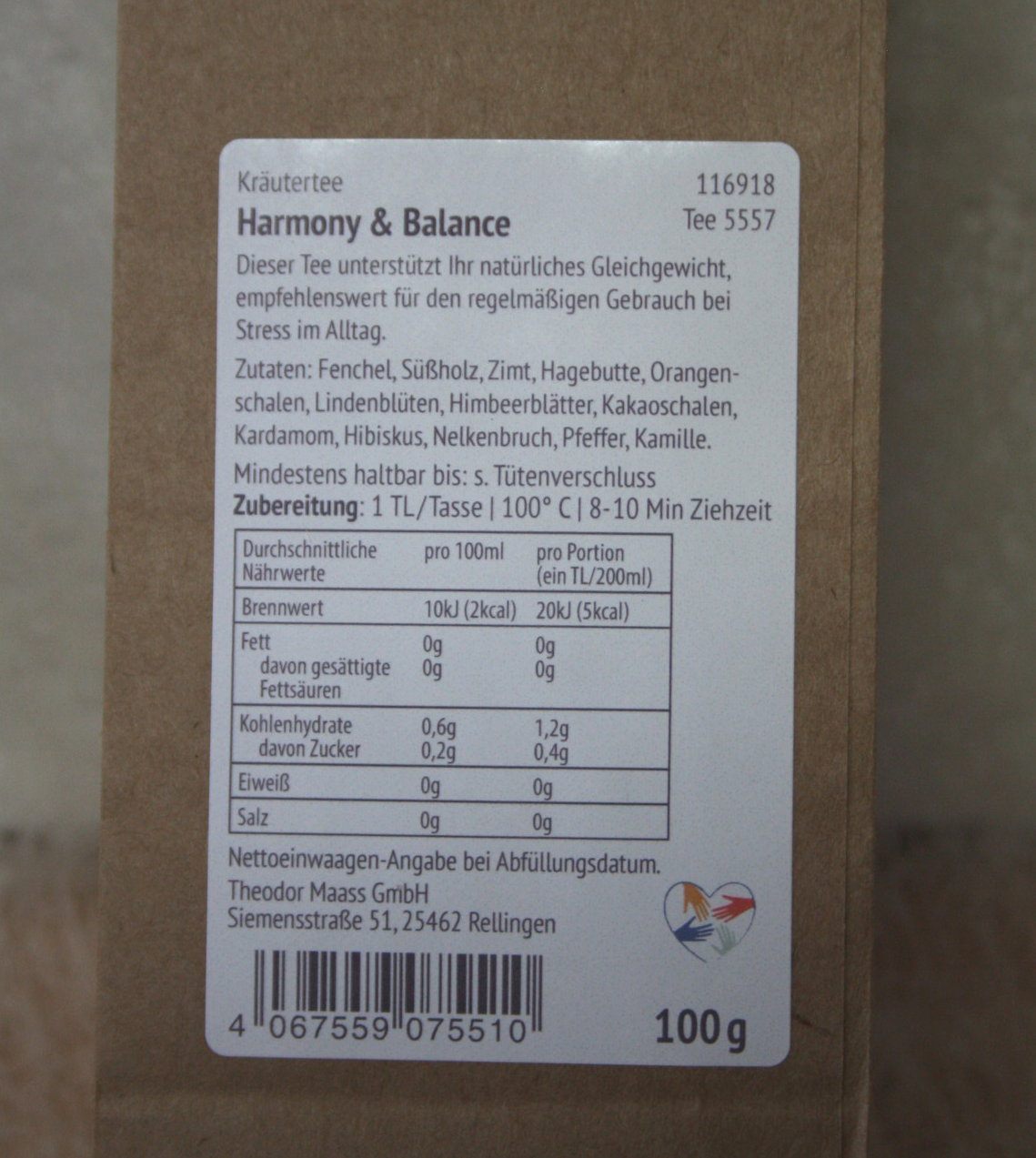 HarmonyTee Kräutertee 100gramm mit Fenchel