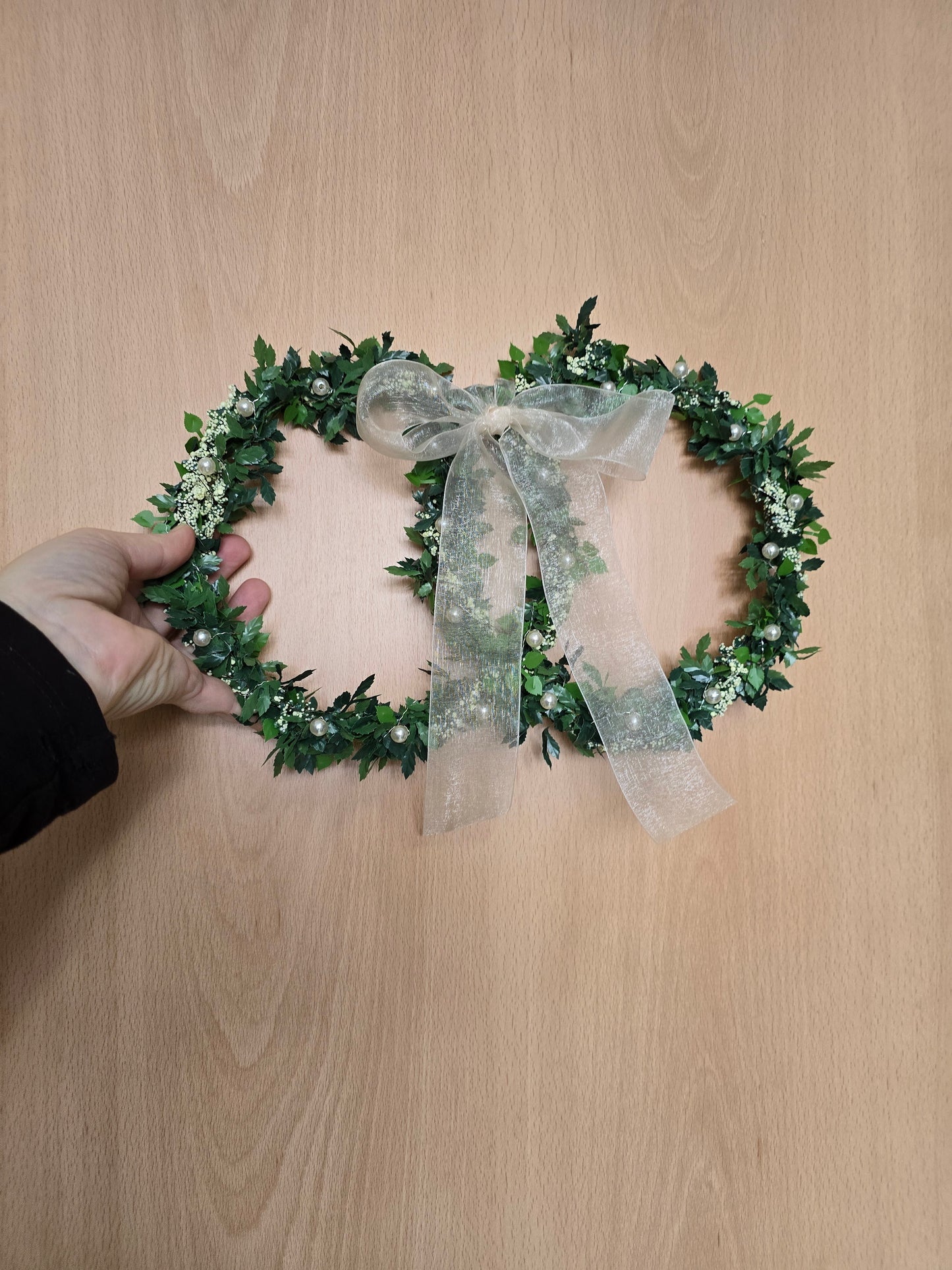 dekorierte Ringe 30 cm breit mit Perlen