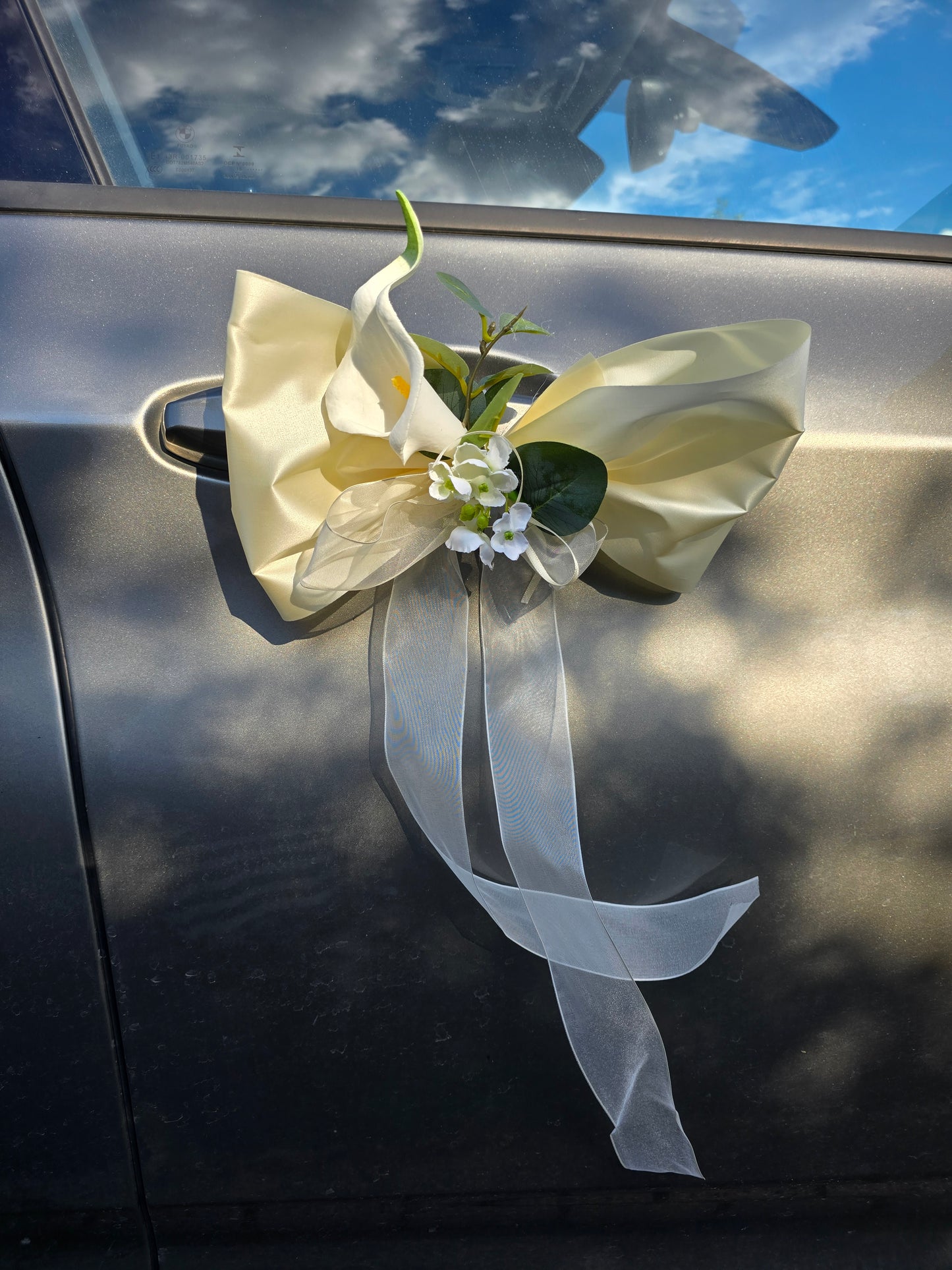 V-Girlande mit Bändern und Callas 190cm pro Seite